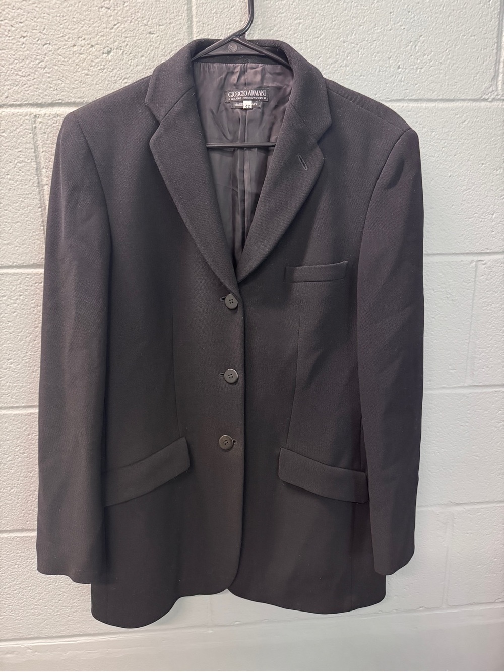VTG Archival Giorgio Armani BLK Wool Crepe Blazer IT 42 Borgonuovo 21 Vestimenta